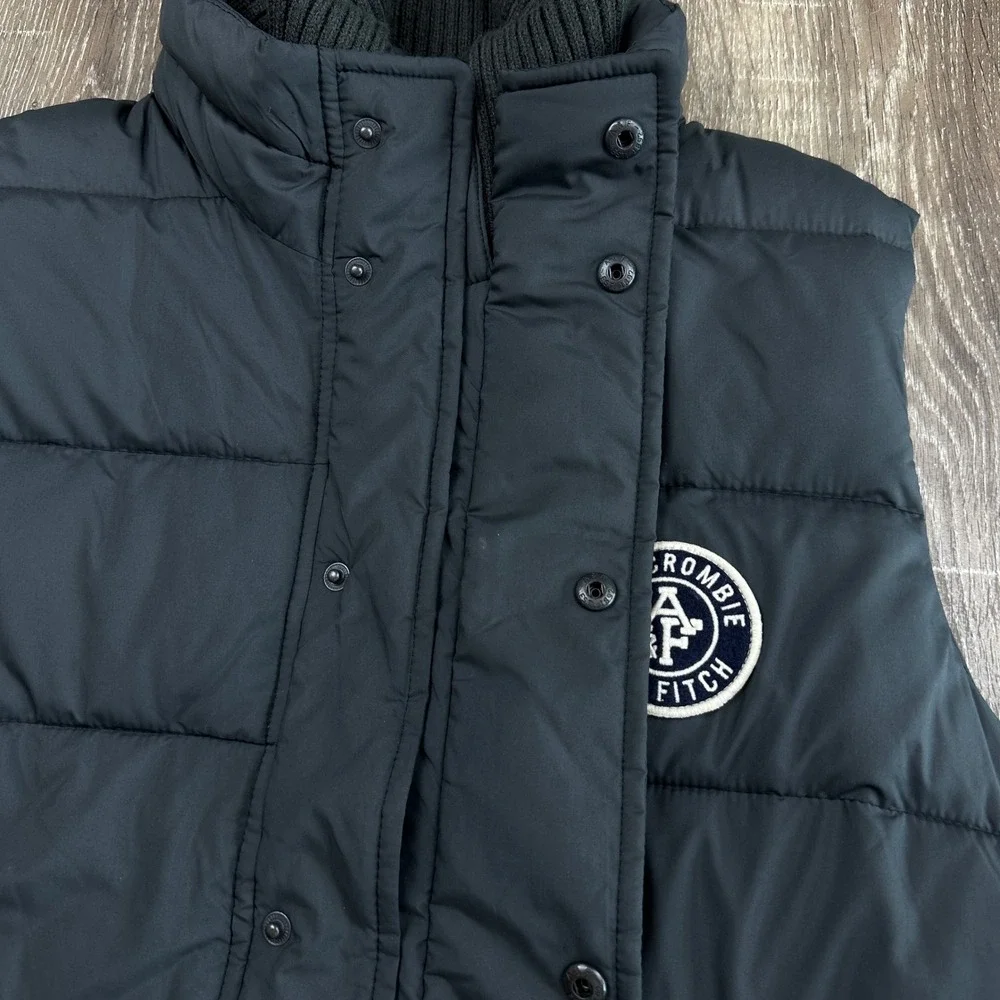 Abercrombie & Fitch Puffer Vest Mens XL Gray Quilted Fleece Lined Winter Jacket